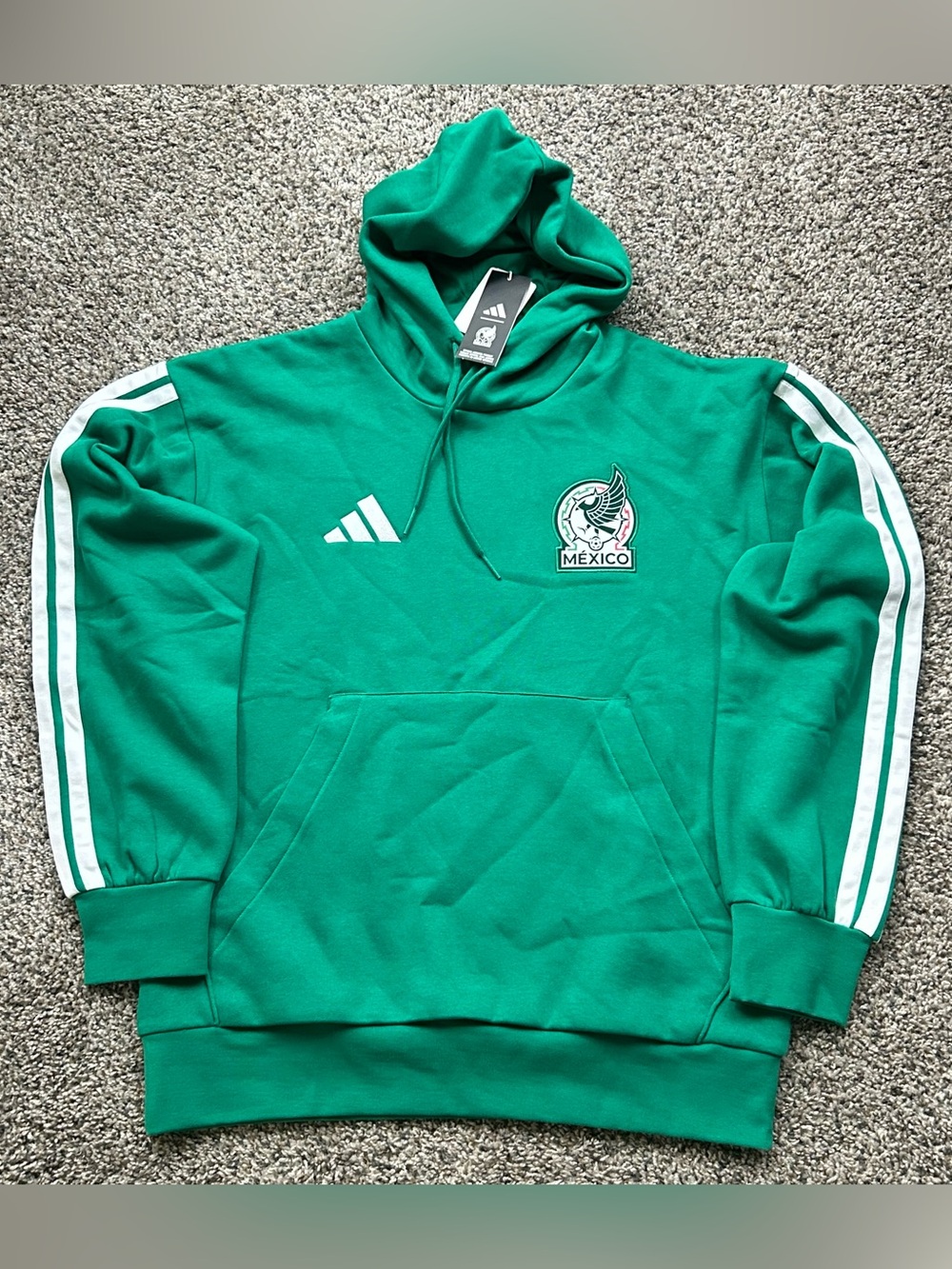 Adidas Mens Mexico DNA Fleece Hoodie Bold Green Size XL JZ6466